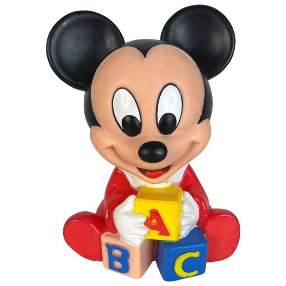 2 VTG Disney Baby Mickey Mouse And Donald Duck Toy Shelcore Vinyl 1984 Squeeks - Picture 2 of 12